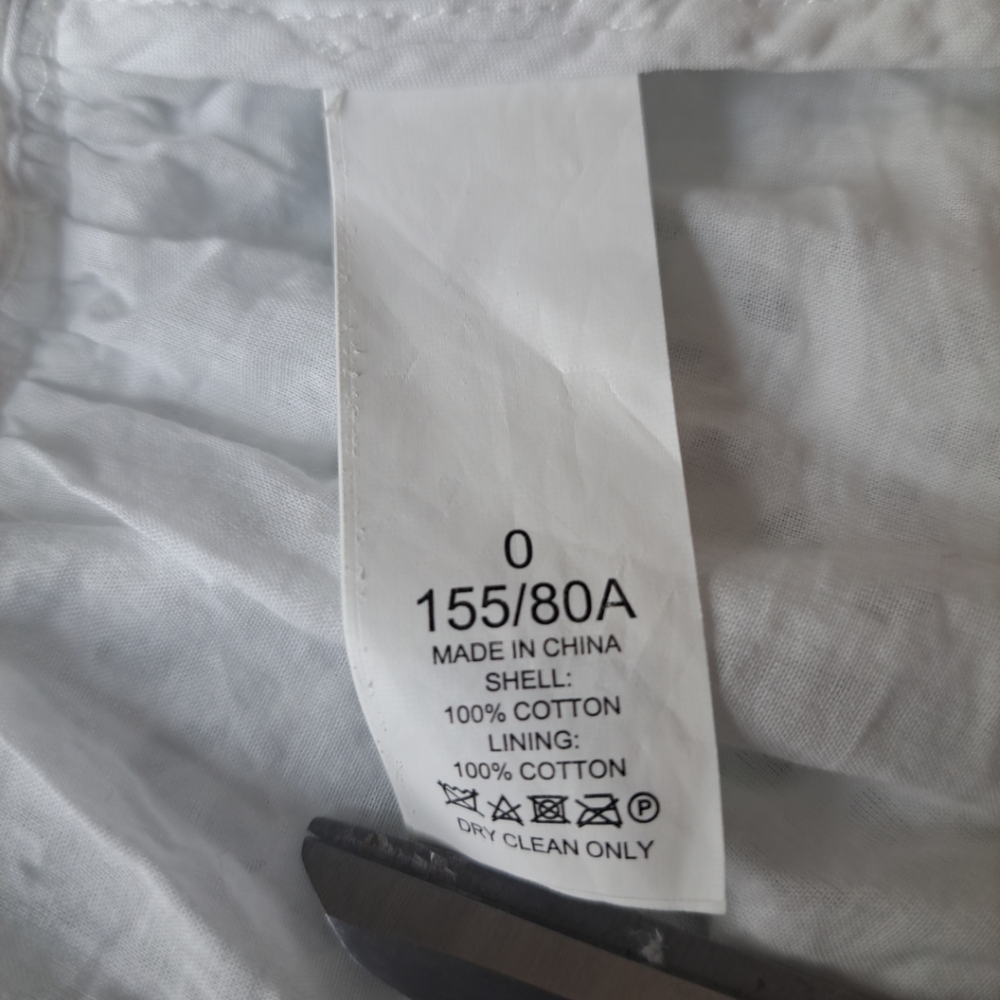 Kate Spade Embroidered Eyelet White Top Zipper Back Lined Ruffle Sz 0 - Picture 16 of 16